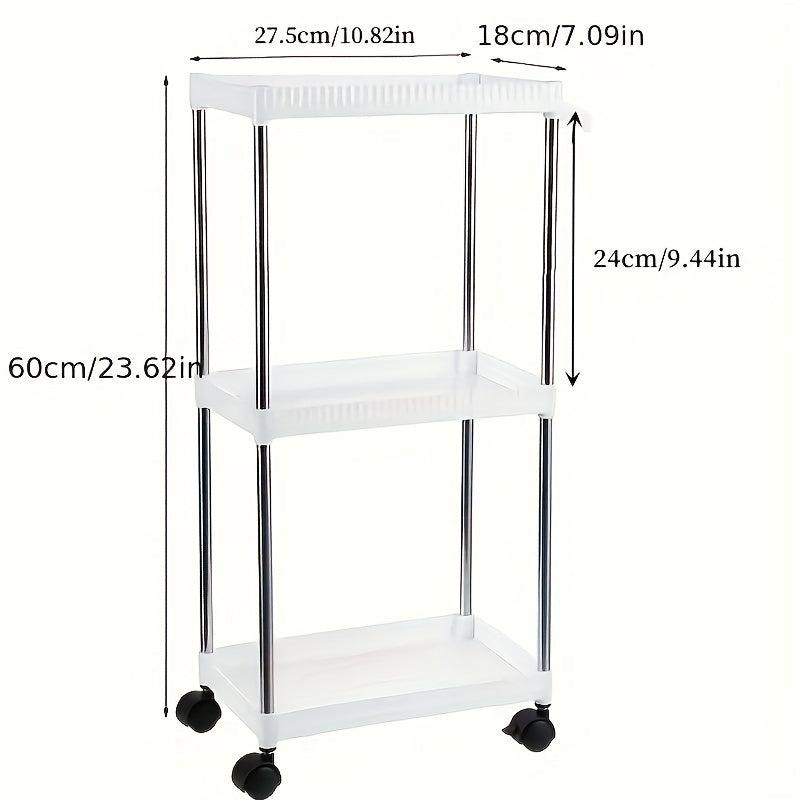 1pc Layer Storage Rack with Wheels Large Capacity Vegetable and Fruit Basket