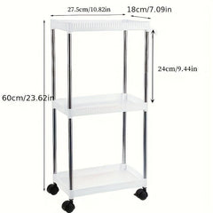 1pc Layer Storage Rack with Wheels Large Capacity Vegetable and Fruit Basket