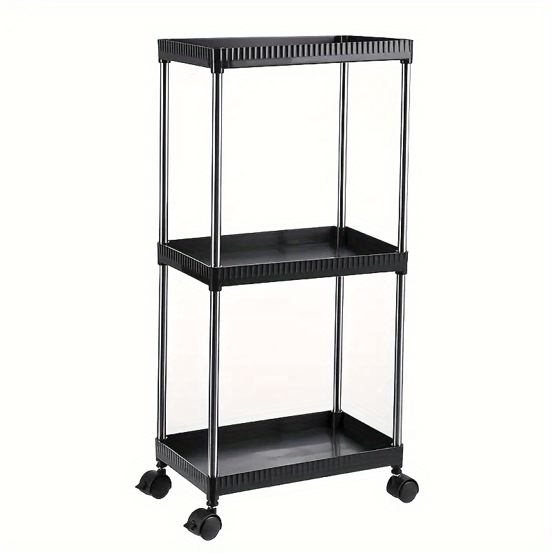 1pc Layer Storage Rack with Wheels Large Capacity Vegetable and Fruit Basket