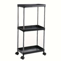 1pc Layer Storage Rack with Wheels Large Capacity Vegetable and Fruit Basket