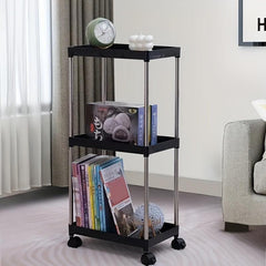 1pc Layer Storage Rack with Wheels Large Capacity Vegetable and Fruit Basket