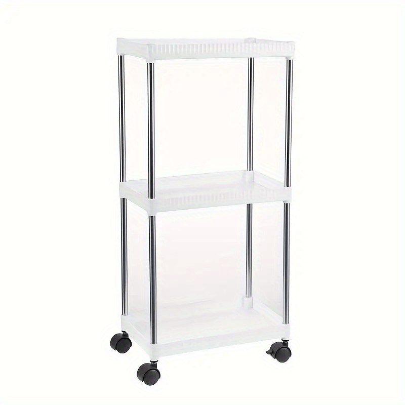 1pc Layer Storage Rack with Wheels Large Capacity Vegetable and Fruit Basket