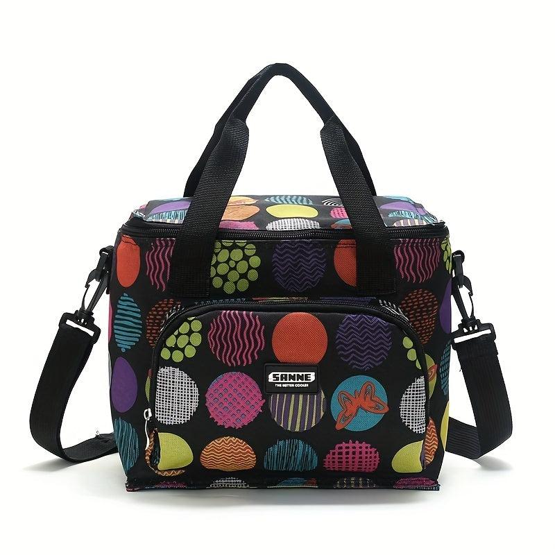 10L Polka Dot Insulated Lunch Bag Waterproof Leakproof Freezable