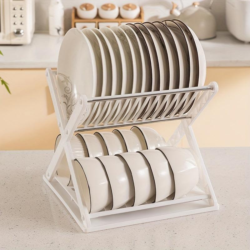 Large Capacity Kitchen Dish Storage And Draining Rack