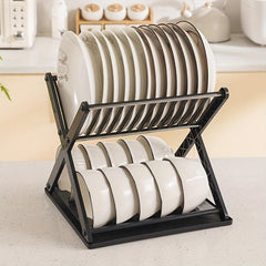 Large Capacity Kitchen Dish Storage And Draining Rack