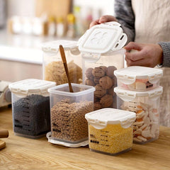 1pc Grain Sealed Jar With Scale Transparent Food Jars Moisture-proof Sealed