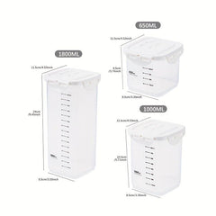 1pc Grain Sealed Jar With Scale Transparent Food Jars Moisture-proof Sealed