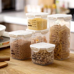 1pc Grain Sealed Jar With Scale Transparent Food Jars Moisture-proof Sealed