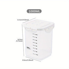 1pc Grain Sealed Jar With Scale Transparent Food Jars Moisture-proof Sealed
