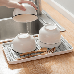 Grey Drain Board for Serving Fruit and Vegetables