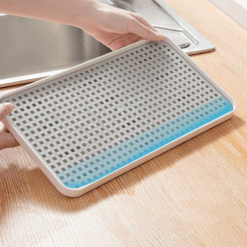 Grey Drain Board for Serving Fruit and Vegetables