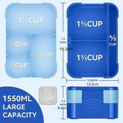 Bento Box 1550ML Lunch Containers 6 Compartments Microwave Dishwasher Safe