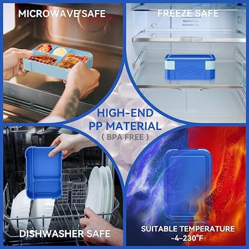 Bento Box 1550ML Lunch Containers 6 Compartments Microwave Dishwasher Safe