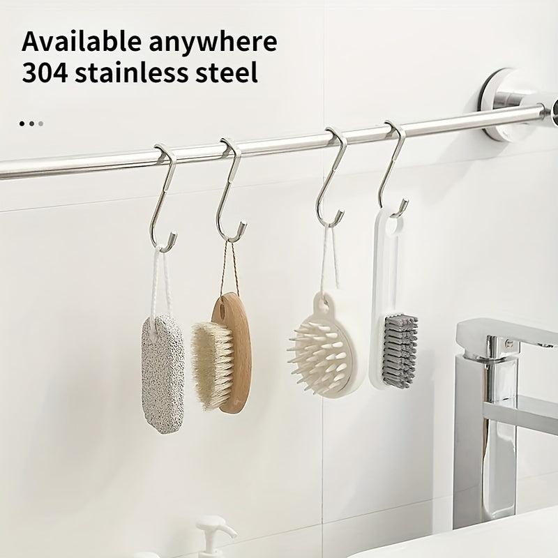 304 Stainless Steel Double S Hook Punch for Cabinet Door Coat Rack