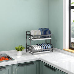 3-Tier Dish Rack with Tray, Utensil Holder, Large Capacity, Cutting Board Holder