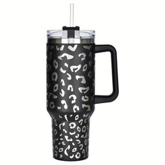 40oz Stainless Steel Tumbler with Lid Straw Handle Vacuum Insulated