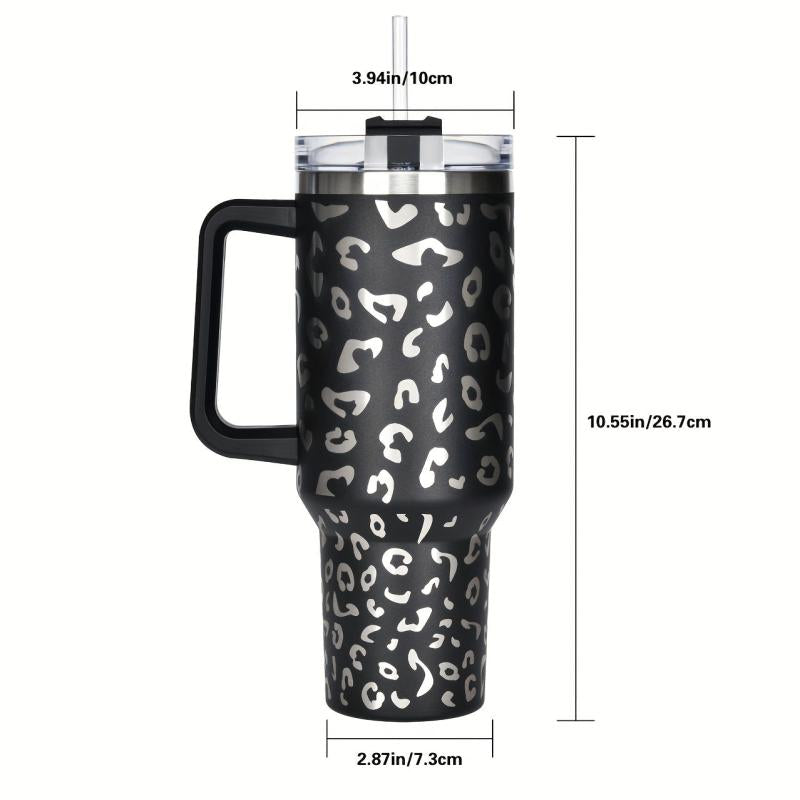 40oz Stainless Steel Tumbler with Lid Straw Handle Vacuum Insulated