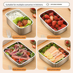 Japanese Stainless Steel Fresh Keeping Box for Fruits and Food