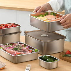 Japanese Stainless Steel Fresh Keeping Box for Fruits and Food