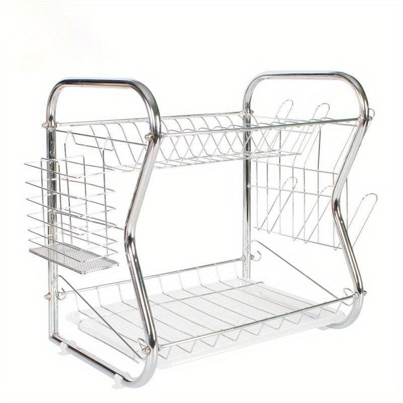 Large Capacity Metal Dish Storage Draining Rack