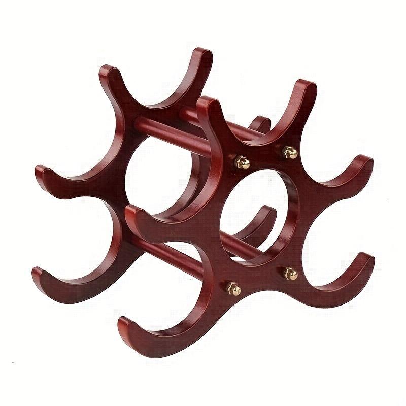 Wood Wine Storage Rack For Countertop - Holds 5 Bottles