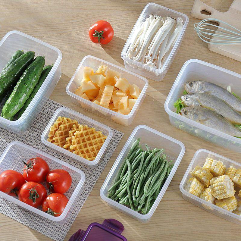 4pcs Kitchen Food Containers Reusable Fresh keeping Fruit And Vegetable Crisper