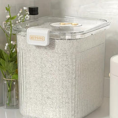 Large Capacity Rice Bucket Clear Cereal Container Airtight Storage