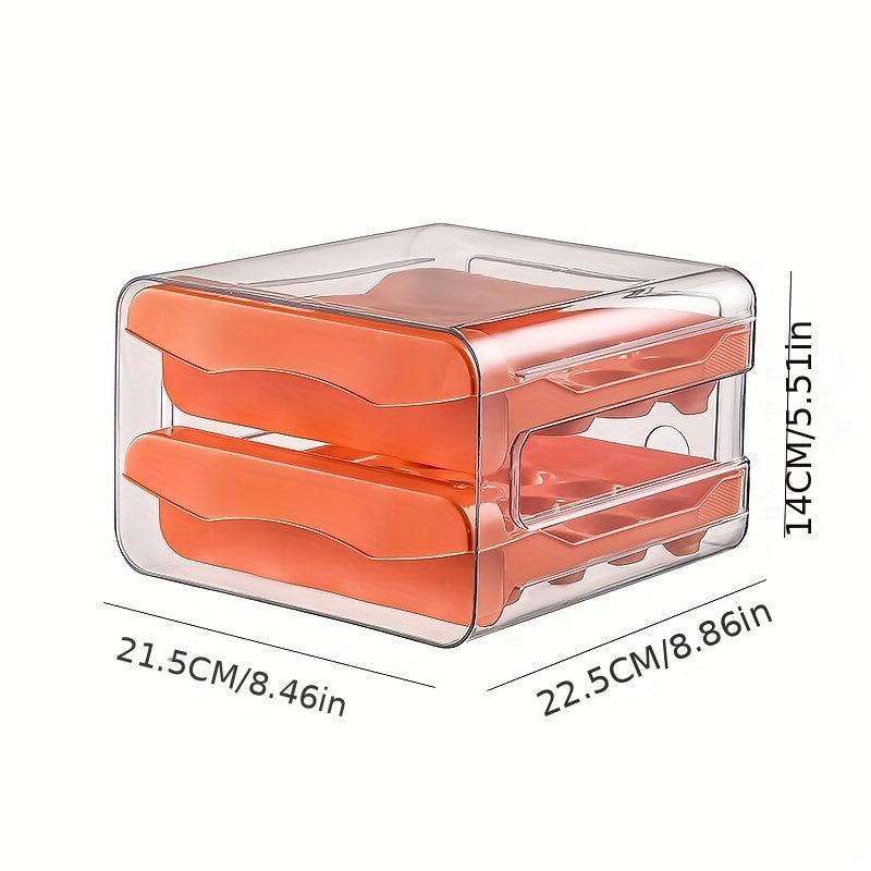 2-Layer Egg Carton Refrigerator Storage Box Stackable Egg Bracket