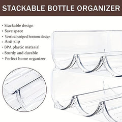1pc Stackable Water Bottle Storage Rack Organizer Plastic Holder Flat Pot Mug