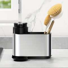2 in 1 Storage Rack with Soap Dispenser & Dish Towel Holder