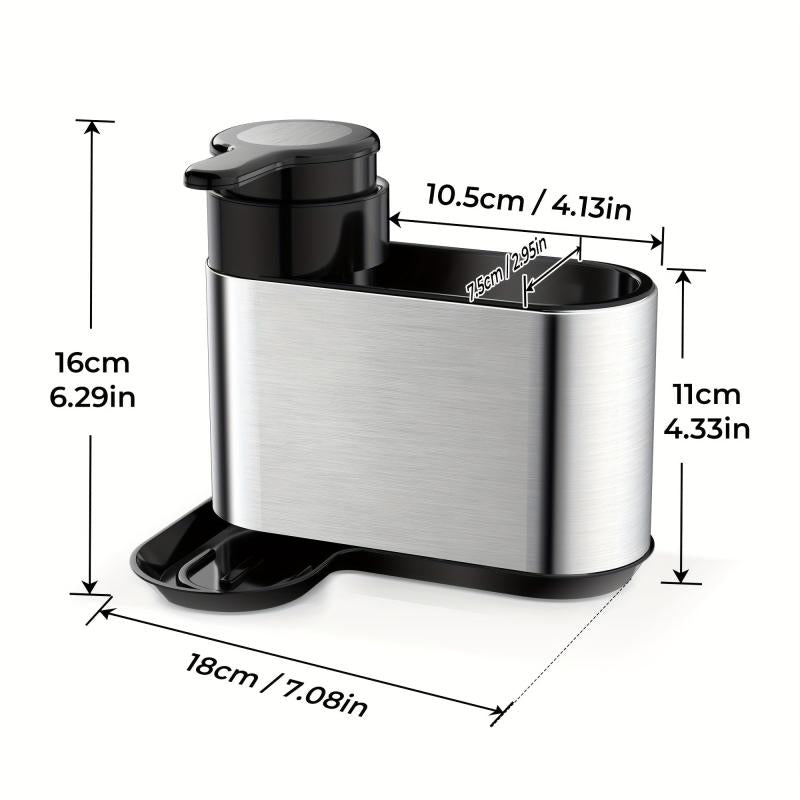 2 in 1 Storage Rack with Soap Dispenser & Dish Towel Holder