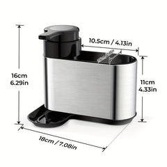 2 in 1 Storage Rack with Soap Dispenser & Dish Towel Holder