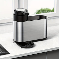 2 in 1 Storage Rack with Soap Dispenser & Dish Towel Holder