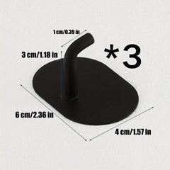 3pcs Adhesive Hooks Stainless Steel Heavy Duty Stick On Wall Hooks