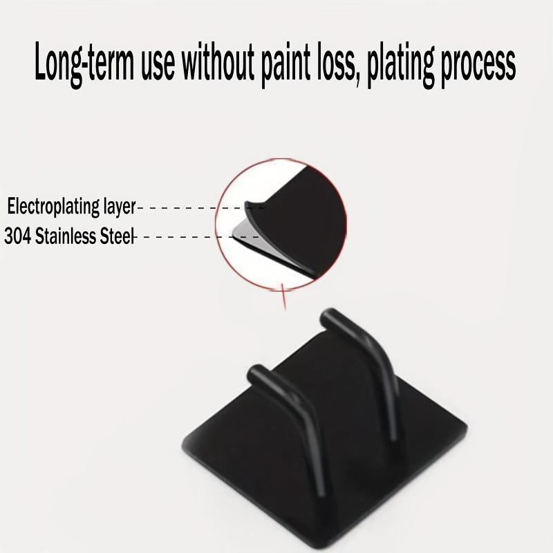 3pcs Adhesive Hooks Stainless Steel Heavy Duty Stick On Wall Hooks