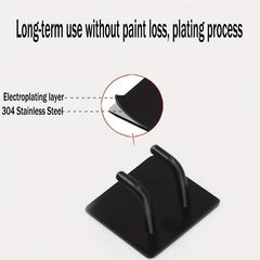 3pcs Adhesive Hooks Stainless Steel Heavy Duty Stick On Wall Hooks