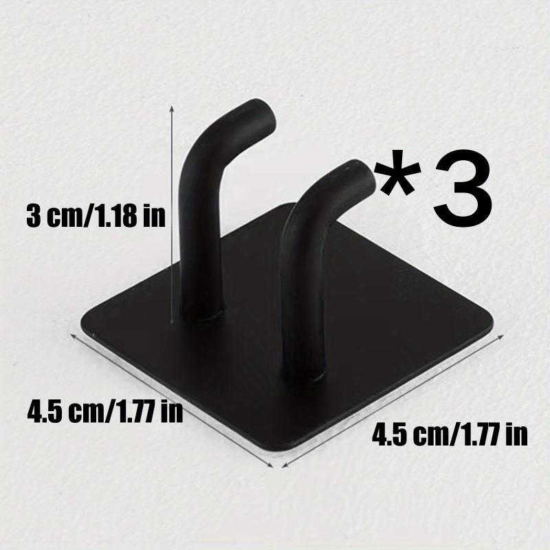 3pcs Adhesive Hooks Stainless Steel Heavy Duty Stick On Wall Hooks