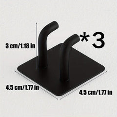 3pcs Adhesive Hooks Stainless Steel Heavy Duty Stick On Wall Hooks