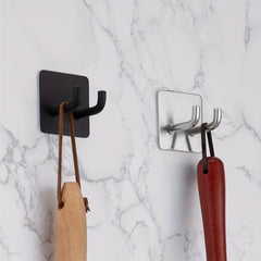 3pcs Adhesive Hooks Stainless Steel Heavy Duty Stick On Wall Hooks