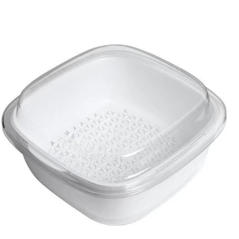 Vegetable Washing Basin Drain Basket Double Layer With Lid Fresh keeping Box