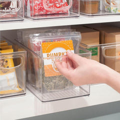 Plastic Stackable Kitchen Organizer Bin for Refrigerator Freezer Cabinet Pantry