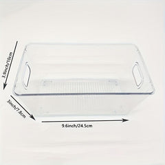 Plastic Stackable Kitchen Organizer Bin for Refrigerator Freezer Cabinet Pantry