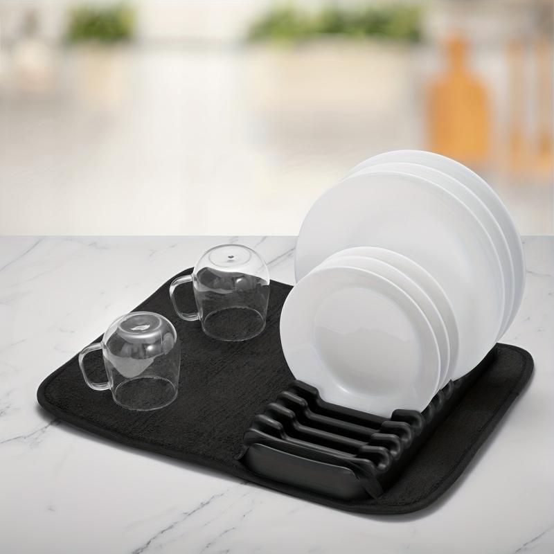 Dish Drying Rack With Mat For Kitchen Counter And Cupboard