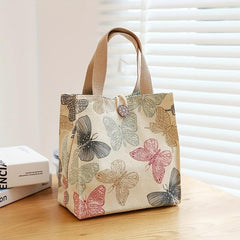 Cartoon Canvas Lunch Bag Butterfly Cat Bento Office Workers Mothers