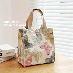 Cartoon Canvas Lunch Bag Butterfly Cat Bento Office Workers Mothers