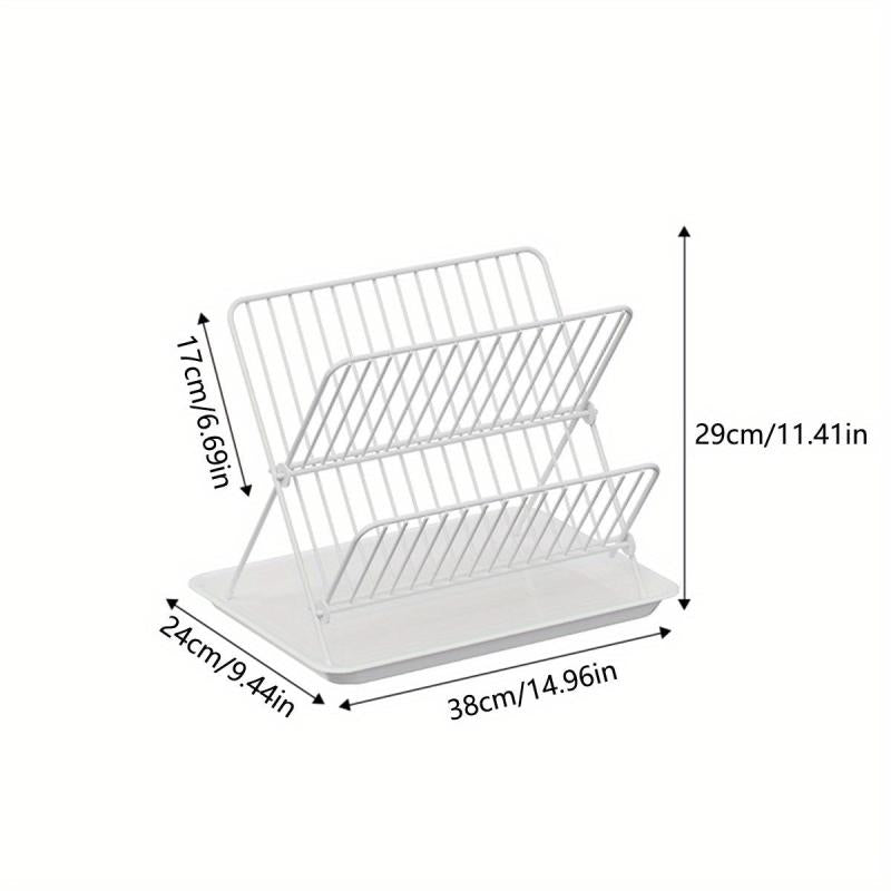 X-Shaped Kitchen Dish Storage & Draining Rack Large Capacity Tableware Shelf
