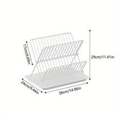 X-Shaped Kitchen Dish Storage & Draining Rack Large Capacity Tableware Shelf
