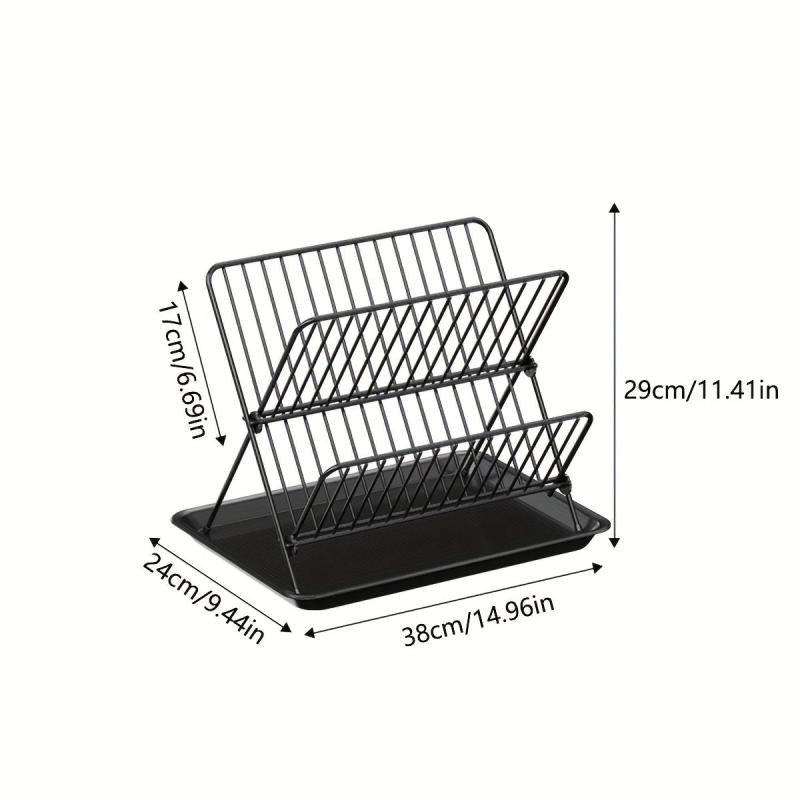 X-Shaped Kitchen Dish Storage & Draining Rack Large Capacity Tableware Shelf