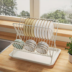 X-Shaped Kitchen Dish Storage & Draining Rack Large Capacity Tableware Shelf