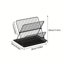 X-Shaped Kitchen Dish Storage & Draining Rack Large Capacity Tableware Shelf